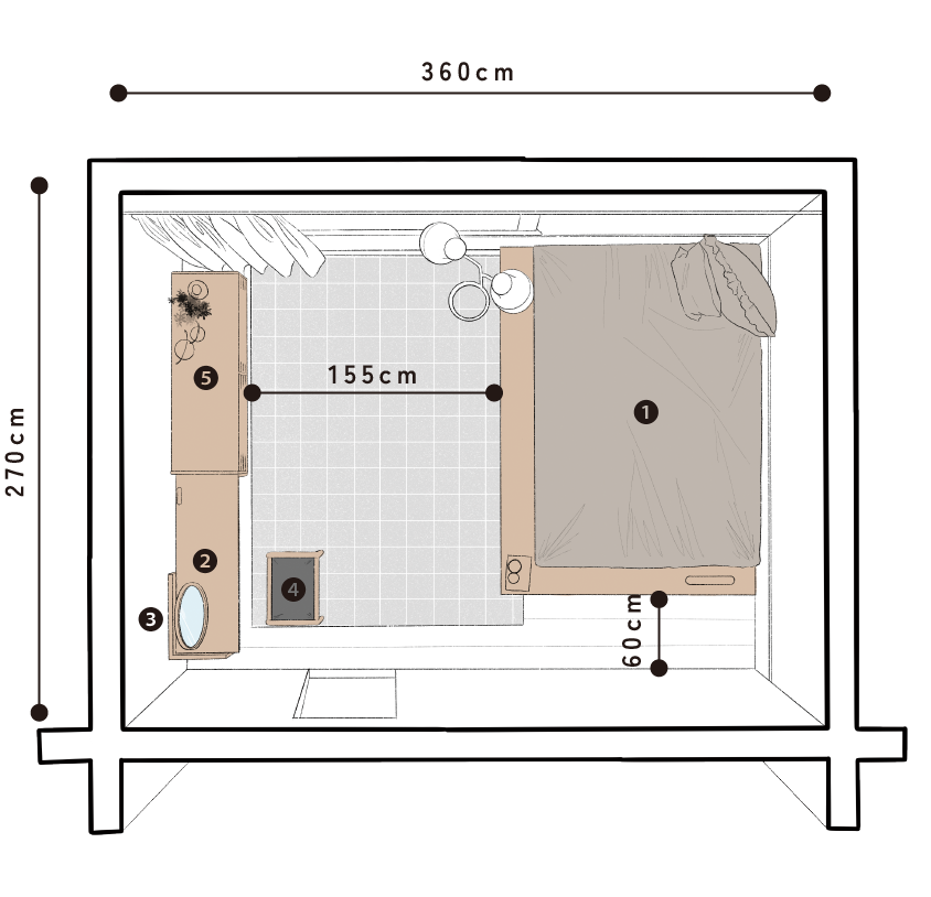 トリシア6畳配置図